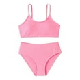 thumbnail image 1 of Gubotare Tankini Swimsuits for Teens Teen Girls Swimwear Botanical Print Pattern Ruffle Patchwork Bathing Suits Swimdress Beach Wear Two Piece Split Swimsuit Size 12-13 (Pink,12-13 Years), 1 of 8