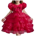 thumbnail image 1 of Gubotare Tea Party Dresses for Girls Toddler Baby Girl Dress Ruffle Short Sleeve Backless Casual Party Princess Dresses Kids Summer Sundress (RD2,Size 24-36 Months), 1 of 9