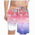 thumbnail image 1 of Gubotare Teen Boy Swim Trunks Boys Swim Trunks Bathing Suit Swim Shorts for Boys Swimming Trunks with Boxer Brief Liner Swimsuit Board Shorts 5T 6T (Purple,5-6 Years), 1 of 4