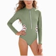 thumbnail image 1 of Gubotare Teen Girl Swimsuit Girls One Piece Swimsuits Long Sleeve Rash Guard Kids Hawaiian Bathing Suit UPF 50+ Swim Shirts Size 14-15 (AG,14-15 Years), 1 of 8