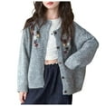 thumbnail image 1 of Gubotare Teen Girls Cardigan Girls Long Sleeve Cardigan Sweaters Open Front Cable Knit Chunky Cardigans Kids Cute Outerwear Coat Size 15-16 (Grey,15-16 Years), 1 of 9