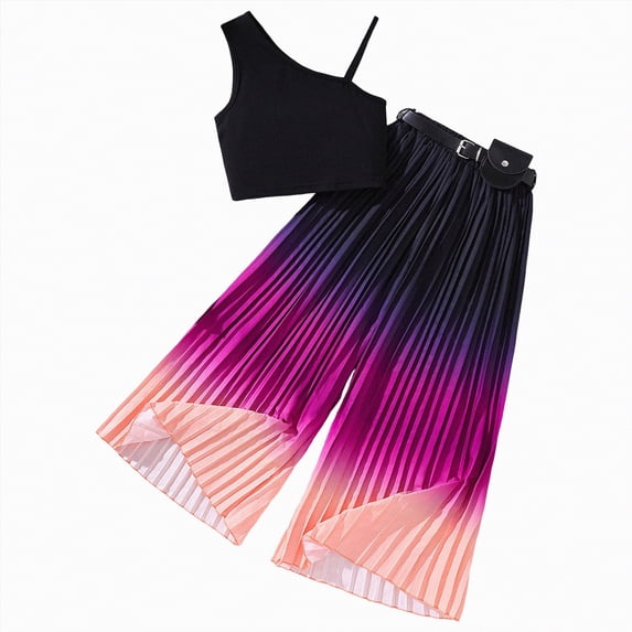Gubotare Teens Clothes Girls Clothes Girls Outfits T-Shirt Tops and Leggings Pants 2 Piece Summer Clothes Set Size 11-12 (Black,11-12 Years)
