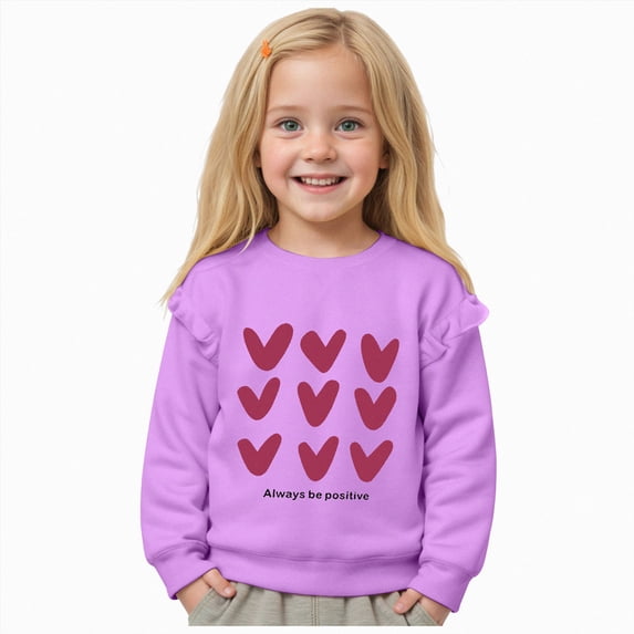 Gubotare Toddle Sweatshirt Girl Toddler Girl Sweatshirts Cotton Casual Crew Neck Long Sleeve Tops Pullover Sweater Shirt Size 7-8 (Purple,7-8 Years)