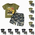 thumbnail image 1 of Gubotare Toddler Baby Boy 2nd Birthday Outfit Letter Print Short Sleeve T-shirt Elastic Camouflage Shorts Summer Clothes White,Size 12-18 Months, 1 of 4