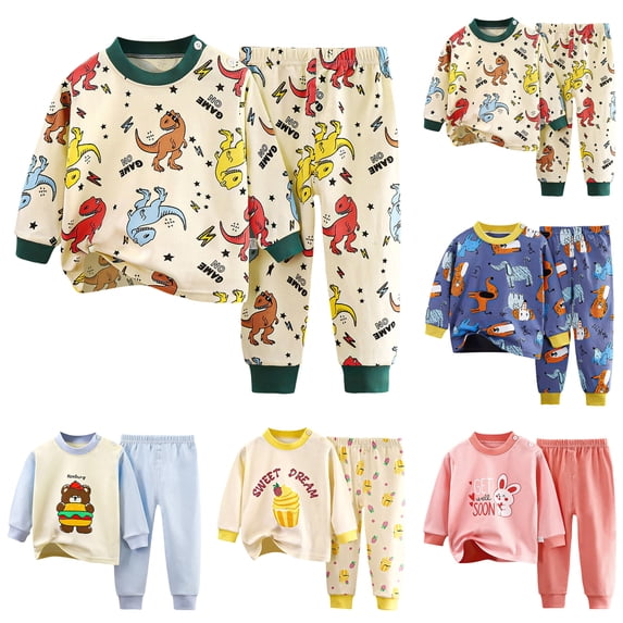 Gubotare Toddler Baby Boy Fall Winter Clothes Crewneck Sweatshirt Long Sleeve Shirts and Pants Cute Outfits Pink,Size 4-5 Years