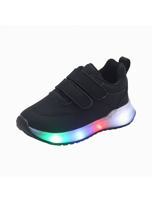 Gubotare Toddler Baby Boy Girl Shoes Boys Girls Sneakers Light up for Toddler Size 8 (Black,8 Toddler)