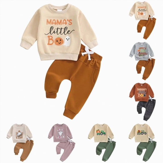 Gubotare Toddler Baby Boy Halloween Outfit Sweatshirt Pants Fall Clothes