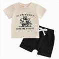 thumbnail image 1 of Gubotare Toddler Baby Boy Summer Outfit Toddler Kids Baby Boy Summer Clothes Sets Short Sleeve Tops Shorts Outfits 6 12 Months (Black,6-12 Months), 1 of 9