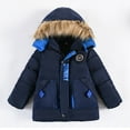 thumbnail image 1 of Gubotare Toddler Baby Boy Winter Jacket Children Winter Boy Jacket Coat Hooded Coat Fashion Kids Warm Clothes Jacket Boys,Navy 4 Years, 1 of 5