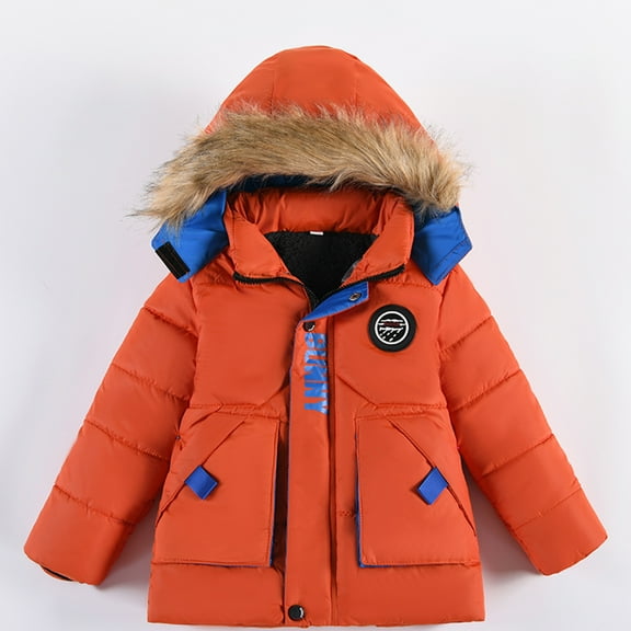 Gubotare Toddler Baby Boy Winter Jacket Children Winter Boy Jacket Coat Hooded Coat Fashion Kids Warm Clothes Jacket Boys,Red 3 Years