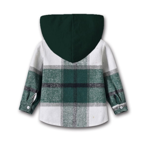 Gubotare Toddler Baby Boy Winter Jacket Toddler Boys Girls Shirt Coat Jacket Plaid Long Sleeve Kids Tops Hooded Outwear,A 3-6 Months