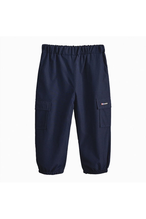 Toddler Baby Boys Casual Cargo Joggers Pants Lightweight Athletic Long Pants Pull On Hiking Pants 6 12 Months (Navy,6-12 Months)