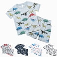 thumbnail image 1 of Gubotare Toddler Baby Boys Pajamas Monster Truck Summer Pjs Sleepwear Cotton Kids Short Sets Clothes Grey,Size 4-5 Years, 1 of 8