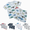 thumbnail image 1 of Gubotare Toddler Baby Boys Pajamas Monster Truck Summer Pjs Sleepwear Cotton Kids Short Sets Clothes (Navy, 6-7 Years), 1 of 9