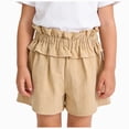 thumbnail image 1 of Gubotare Toddler Baby Girls Shorts Casual Summer Ruffled Elastic Waist Wide Leg Loose Bottoms 4T 5T (Khaki,4-5 Years), 1 of 4