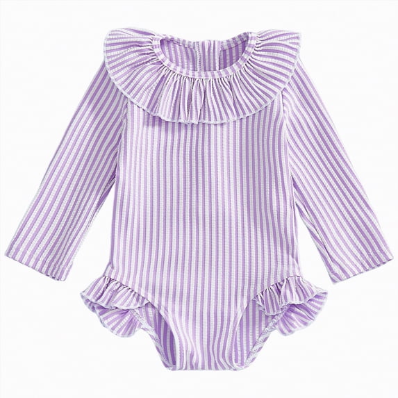 Gubotare Toddler Bathing Suit Girl Baby Toddler Girls Zipper Rash Guard Swimsuit UPF 50+ One Piece Beach Swimwear Bathing Suits 2T 3T (Purple,2-3 Years)