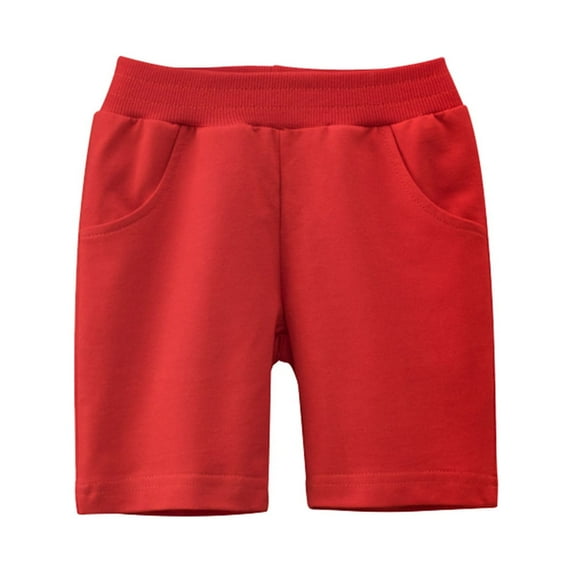 Gubotare Toddler Boy Basketball Shorts Boys Running Shorts Quick Dry Lightweight Athletic Shorts with Pockets for Workout Gym Training Outdoor,Red 8 Years