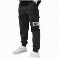 thumbnail image 1 of Gubotare Toddler Boy Clothes Pants Boys Flat Front Dress Pants Uniform Pants Adjustable Waistband for Toddler to Youth with Pockets 5T 6T (Black,5-6 Years), 1 of 6