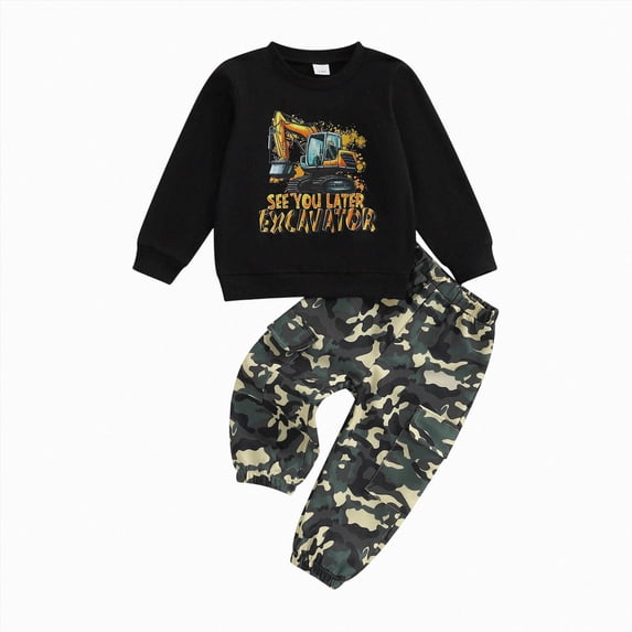 Gubotare Toddler Boy Clothes Sets Fall Toddler Baby Outfit Long Sleeve Sweatshirt with Plaid Pants 2 Pcs Set 18 24 Months (Yellow,18-24 Months)