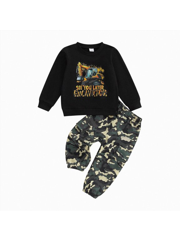 Toddler Boy Clothing Set Boys’ Sweatshirt and Jogger Set for Toddler and Little Kids 12 18 Months (Yellow,12-18 Months)