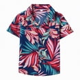 thumbnail image 1 of Gubotare Toddler Boy Hawaiian Shirt Baby Boy Clothes Shirts Short Sleeve Button Down Lapel Neck Tops Summer T-Shirt 6 12 Months (Hot Pink,6-12 Months), 1 of 4