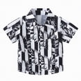 thumbnail image 1 of Gubotare Toddler Boy Hawaiian Shirt Shirts for Boys Hawaii Casual Clothes Short Sleeve Floral Button Down T Shirt Beach Shirt Tops 2T 3T (Black,2-3 Years), 1 of 1