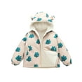 thumbnail image 1 of Gubotare Toddler Boy Jacket Fleece Toddler Baby Girls Fall Clothes Fleece Jackets Hooded Zip Up Cute Prints Fuzzy Coats Size 3T 4T,(Beige 3-4 Years), 1 of 6
