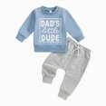 thumbnail image 1 of Gubotare Toddler Boy Outfit Mama's Little Man Long Sleeve Sweatshirt And Pants Set Infant Baby Boy Fall Winter Clothes Blue,Size 12-18M, 1 of 4