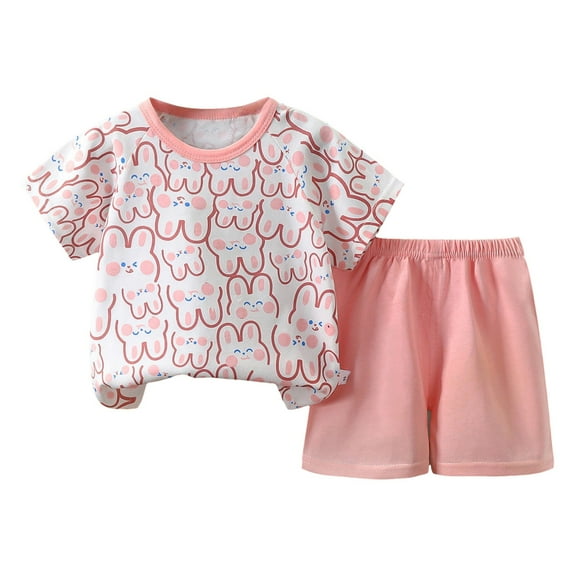 Gubotare Toddler Boy Outfits Toddler Baby Boy Girl Easter Outfit Bunny Shorts Set Rabbit Short Sleeve Shirt Summer Cute Clothes 3 9 Months (Pink,3-9 Months)