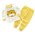 thumbnail image 1 of Gubotare Toddler Boy Pajamas Toddler Boys Pajamas Sets Cotton Long Sleeve Sleepwear for Boys (White,12-18 Months), 1 of 4