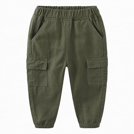 Gubotare Toddler Boy Pants Boys Cargo Pants Stretch Elastic Waist School Kids Twill Joggers 4T 5T (AG,4-5 Years)