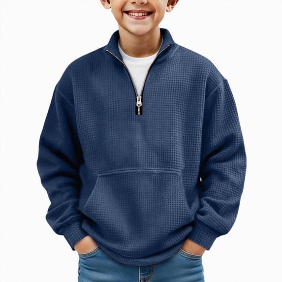 Gubotare Toddler Boy Pullover Sweatshirt Teen Boys Crewneck Sweatshirt Casual Loose Cute Print Long Sleeve Crew Neck Baby Trendy Tops 5T 6T (Navy,5-6 Years)