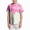 thumbnail image 1 of Gubotare Toddler Boy Shirts Plain Boys Short Sleeve T Shirts Kids Summer Crewneck Color Block Tops Fashion Tees Size 6-7 (Light Pink,6-7 Years), 1 of 5