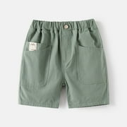 Gubotare Toddler Boy Short Boys Shorts with Adjustable Waist School Chino Shorts for Kid (Green,18-24 Months)