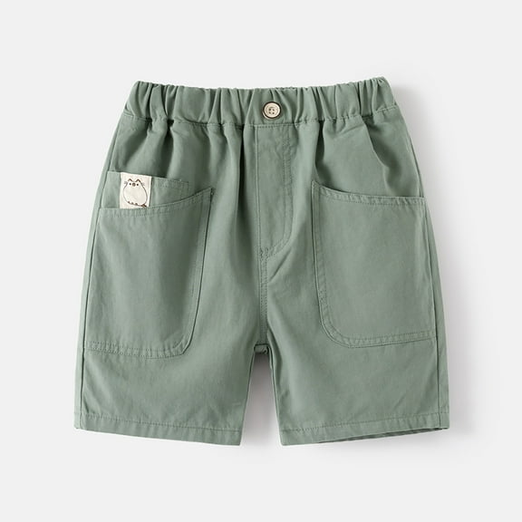 Gubotare Toddler Boy Short Boys Shorts with Adjustable Waist School Chino Shorts for Kid (Green,18-24 Months)