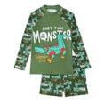 thumbnail image 1 of Gubotare Toddler Boy Swim Set Long Sleeve Boys' Rashguard Set - 2 Piece Quick Dry Swim Shirt and Bathing Suit Trunks - Swimwear Set for Boys (Green,Size 7-8 Years), 1 of 8