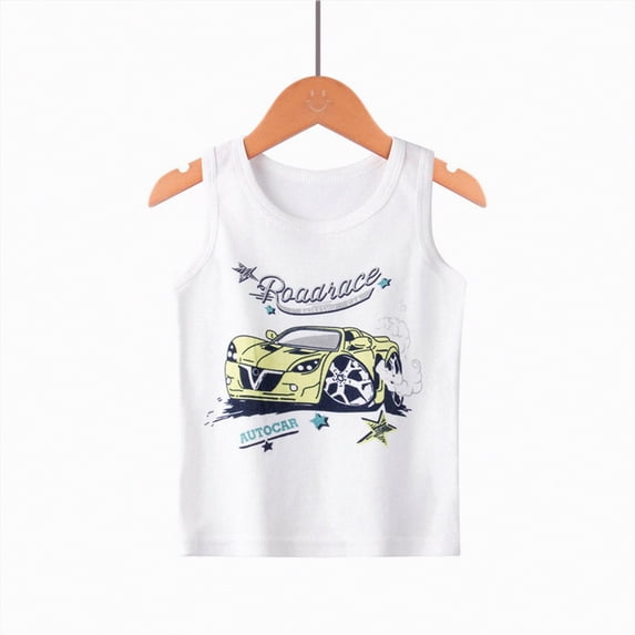 Gubotare Toddler Boy Tank Top Baby Boys Graphic Tank Tops Toddler Sleeveless Undershirts Workout Tank Shirts 18 24 Months (Yellow,18-24 Months)