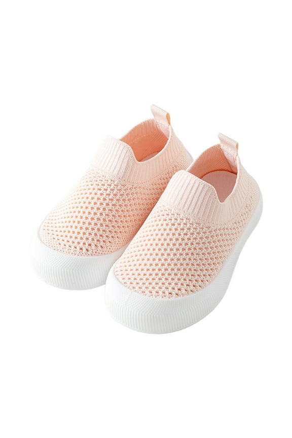 Toddler Boy Walking Shoes Boys' Sneakers Fashion All Season Children Boys Sports Shoes Flat Thick Bottom Lightweight Non Toddler Running Shoes (Pink,6-12Months)