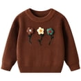 thumbnail image 1 of Gubotare Toddler Boys Fall Sweaters Toddler Baby Boy Girl Long Sleeve Embroidery Letter Knit Sweater Sweatshirt Pullover Warm Knitwear Clothes Size 6 9 Months (Coffee,6-9 Months), 1 of 9