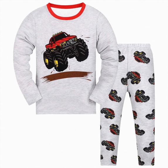 Gubotare Toddler Boys Girls Cotton Pajamas Set Kids Print jammies Toddler Winter Solid Color Cute Print Long Sleeved Home Wear Baby Clothes Suit Beige,Size 4-5 Years