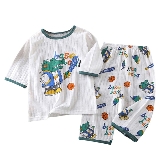 Gubotare Toddler Boys Pajamas Baby Pajamas Set Pjs - Kids Toddler Boy Girl Long Sleeve Snug Fit Sleepwear 2pcs Size 6 12 Months (Green,6-12 Months)