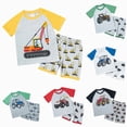 thumbnail image 1 of Gubotare Toddler Boys Pajamas Cotton Summer Pjs for Boy Jammies Dinosaur Train Sleepwear Short Sets (Black, 5-6 Years), 1 of 9