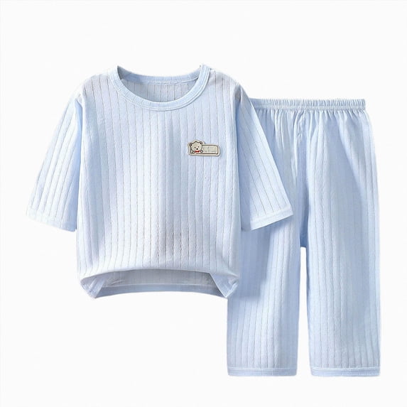 Gubotare Toddler Boys Pajamas Set Children's Basic Sleepwear Set Printed Long Sleeve Pajamas 2T 3T (Blue,2-3 Years)