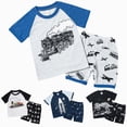 thumbnail image 1 of Gubotare Toddler Boys Pajamas Short Sets Fire Truck Cotton 2 Piece Pjs Excavator Sleepwear Summer Clothes Kids Jammies Set Size 1-7T (White, 5-6 Years), 1 of 9