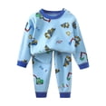 thumbnail image 1 of Gubotare Toddler Boys Pajamas Toddler Kids Boys Girls Cotton Sung Fit Sleepwear Pajamas 2pcs Pjs Set Size 18 24 Months (Sky Blue,18-24 Months), 1 of 2