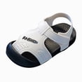 thumbnail image 1 of Gubotare Toddler Boys Sandals Baby Boys and Toddler Everyday Double Buckle Slide Sandals with Backstrap Size 6.5 (White,6.5 Toddler), 1 of 7