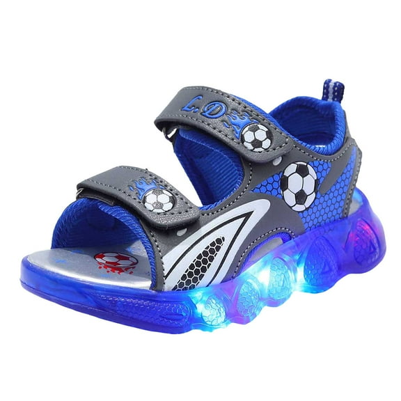 Gubotare Toddler Boys Sneakers Toddler Boys LED Light Up Car Shoes Shiny Toddler Sneakers for Birthday Size 6 (Blue,Toddler 6)