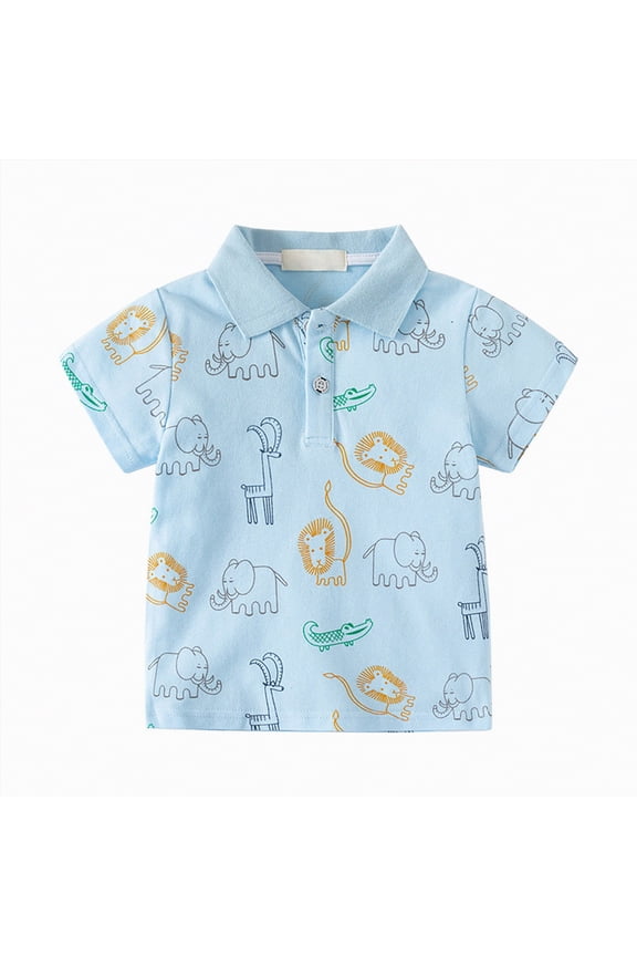 Toddler Boys Summer Polo Shirts Boys Short Sleeve Pique Polo Shirts Summer Casual Uniform Sport Tops 12 18 Months (Light Blue,12-18 Months)