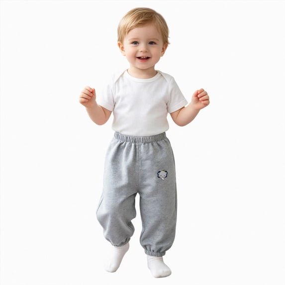Gubotare Toddler Boys Sweat Pants Boys Joggers Pants Athletic Loose-fit Kids Sweatpants for Sports 6 12 Months (Light Gray,6-12 Months)