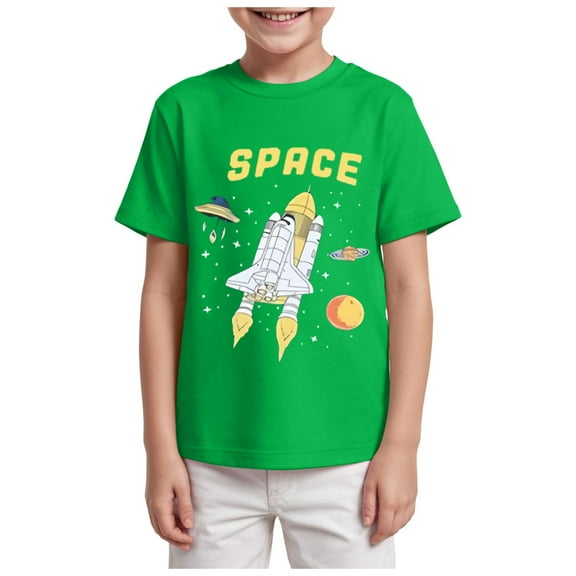 Gubotare Toddler Boys T Shirts Boys T-Shirts Summer Graphic Short Sleeve Tees Kids Casual Tops Car Sizes 3-4T (Green,3-4 Years)